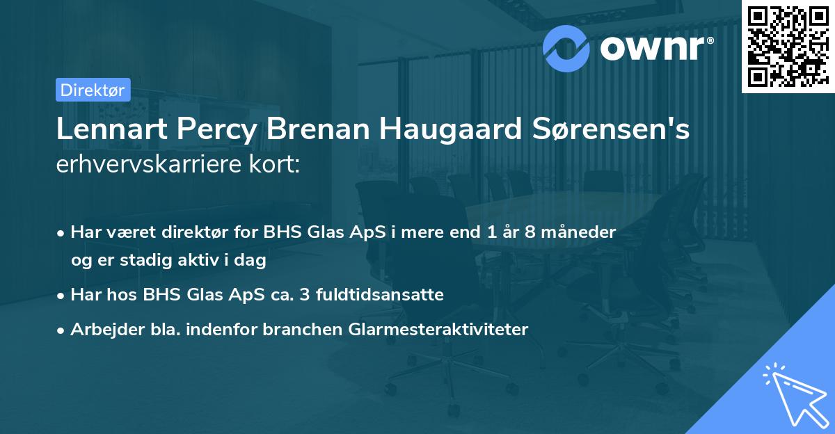 Lennart Percy Brenan Haugaard Sørensen's erhvervskarriere kort