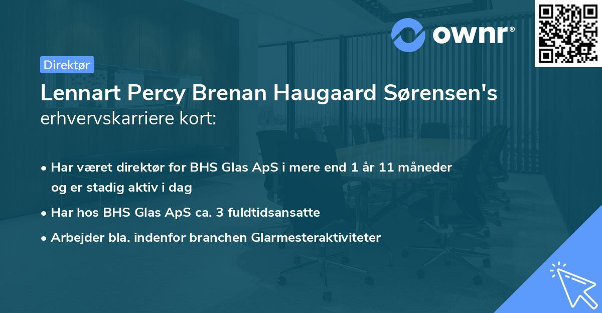 Lennart Percy Brenan Haugaard Sørensen's erhvervskarriere kort