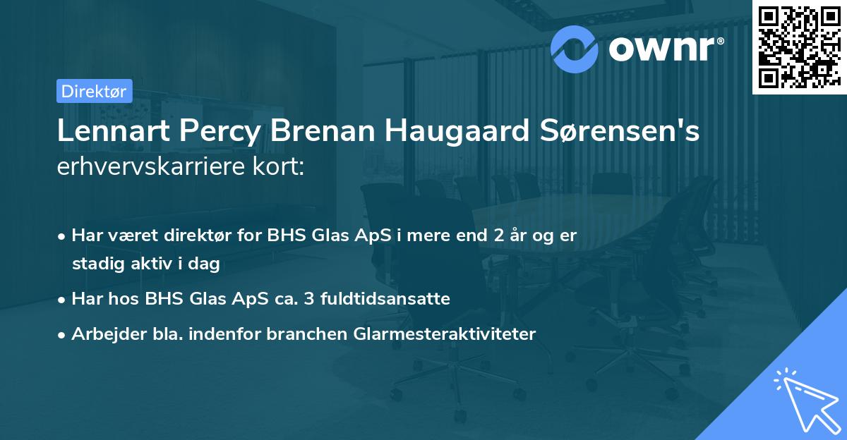 Lennart Percy Brenan Haugaard Sørensen's erhvervskarriere kort
