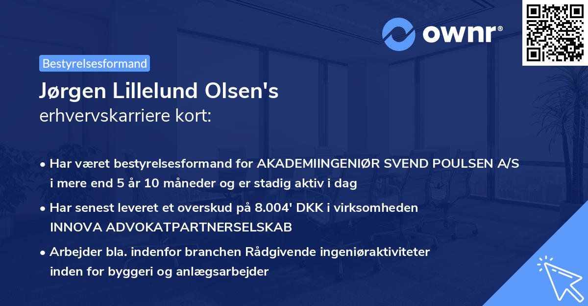 Jørgen Lillelund Olsen's erhvervskarriere kort