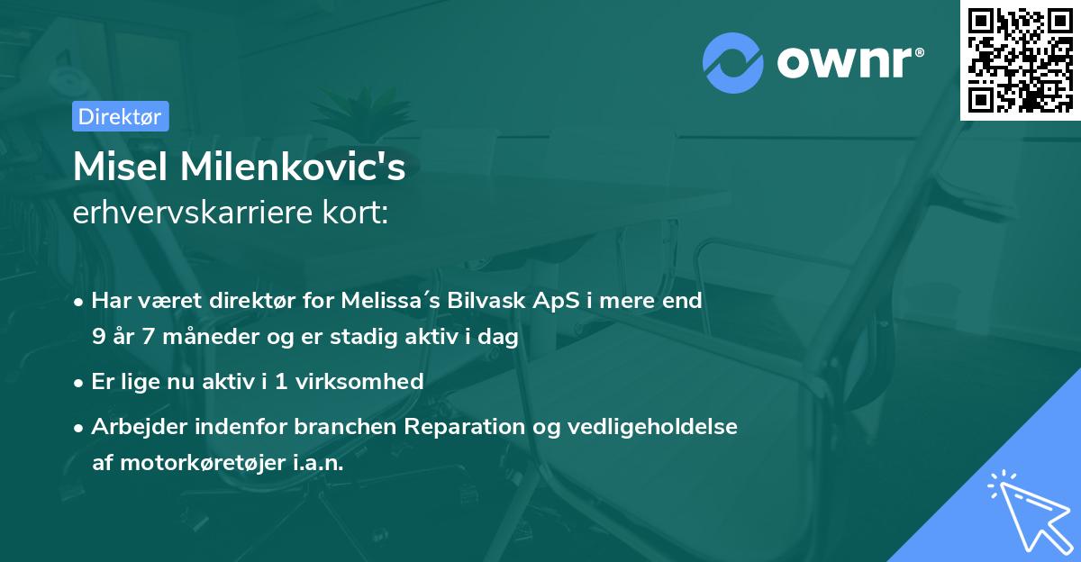 Misel Milenkovic's erhvervskarriere kort