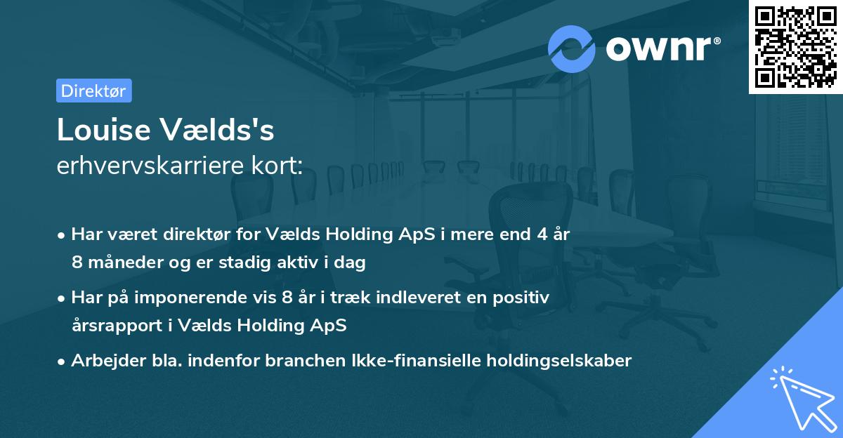 Louise Vælds's erhvervskarriere kort