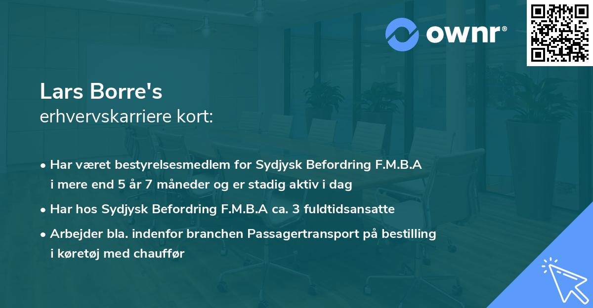 Lars Borre's erhvervskarriere kort