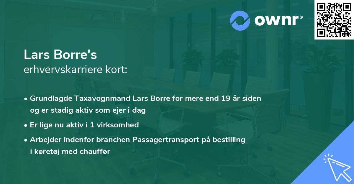 Lars Borre's erhvervskarriere kort