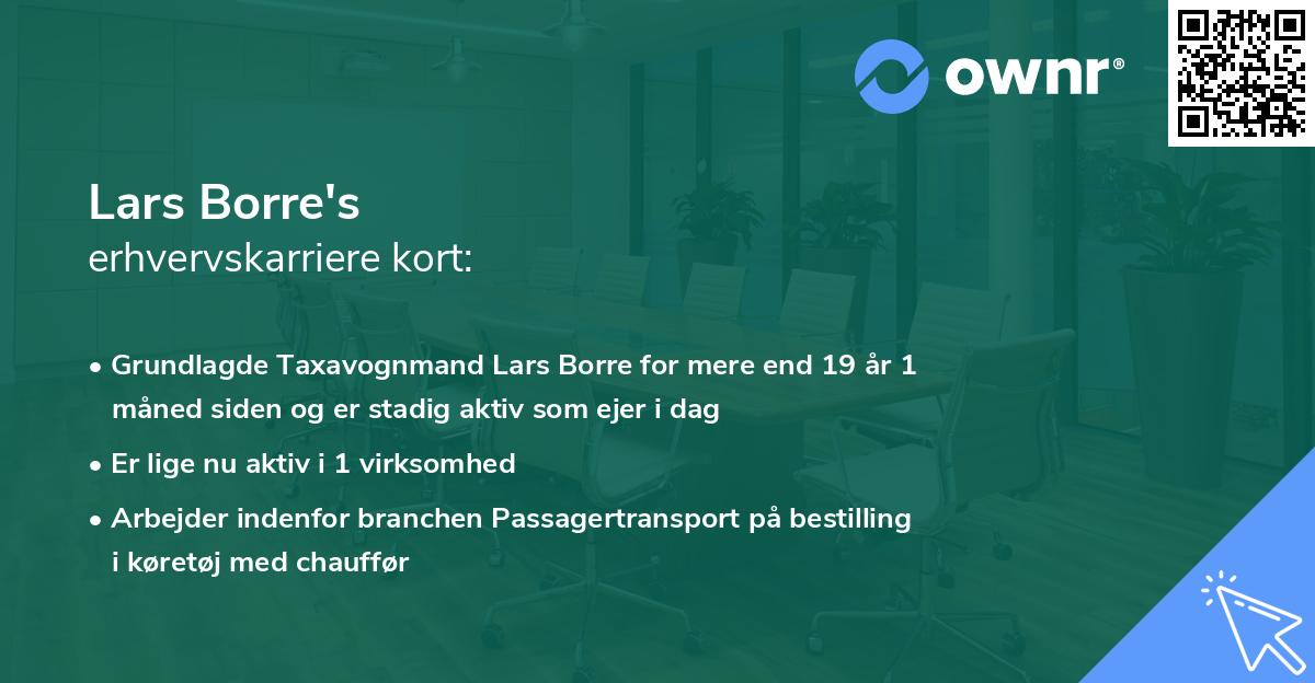 Lars Borre's erhvervskarriere kort