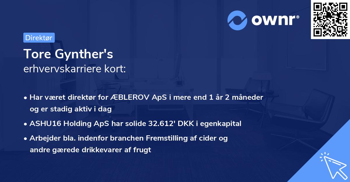 Tore Gynther's erhvervskarriere kort