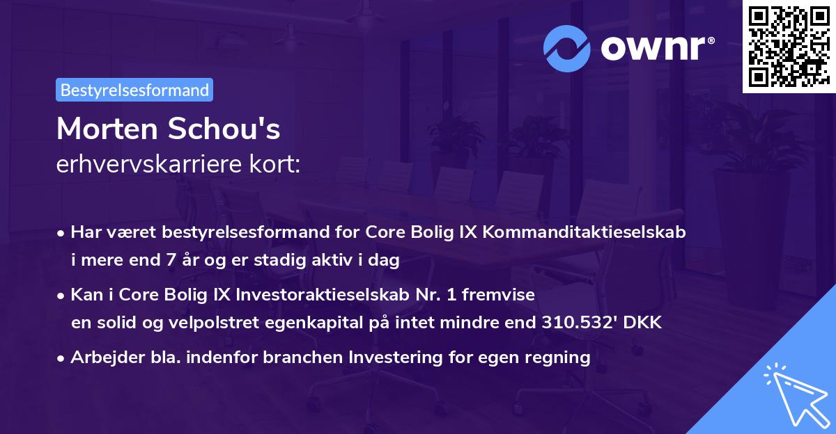 Morten Schou's erhvervskarriere kort