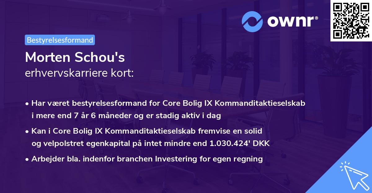 Morten Schou's erhvervskarriere kort