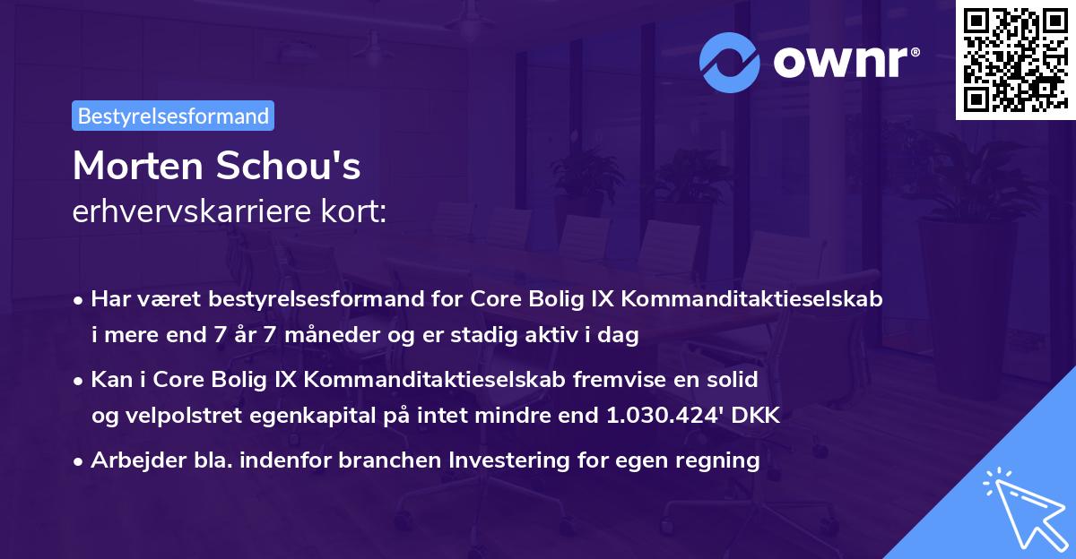 Morten Schou's erhvervskarriere kort