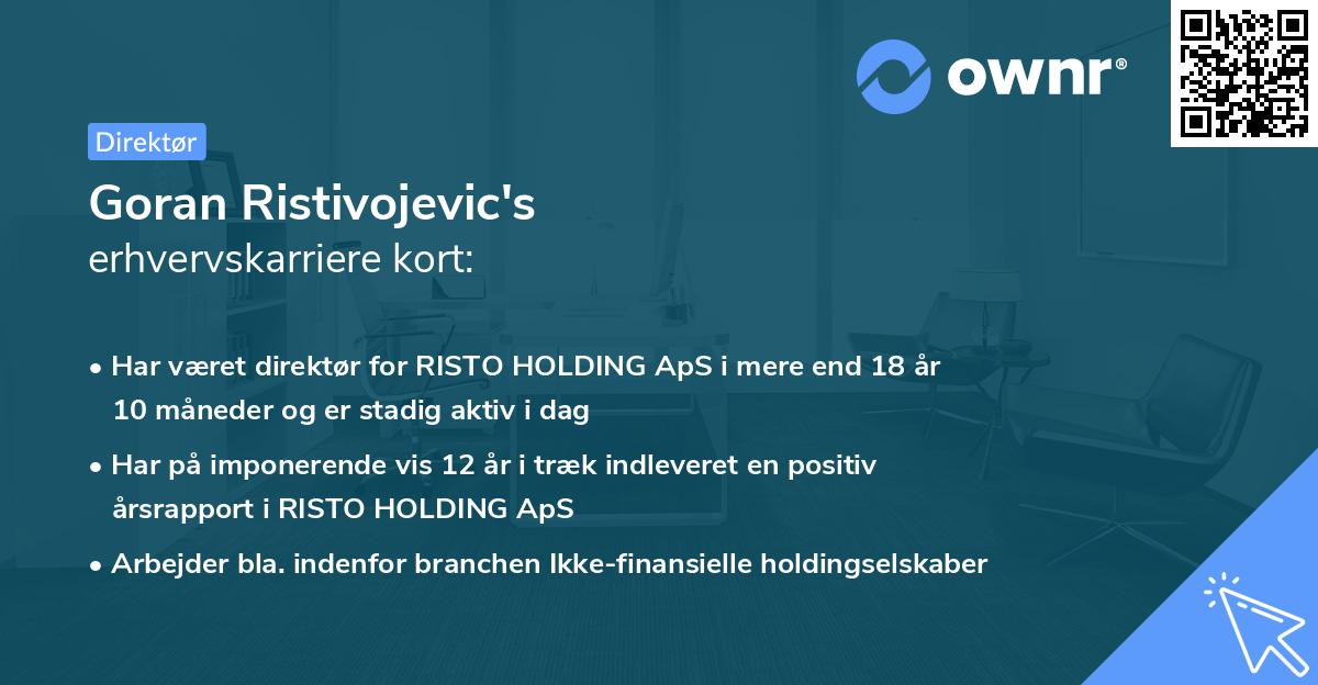 Goran Ristivojevic's erhvervskarriere kort