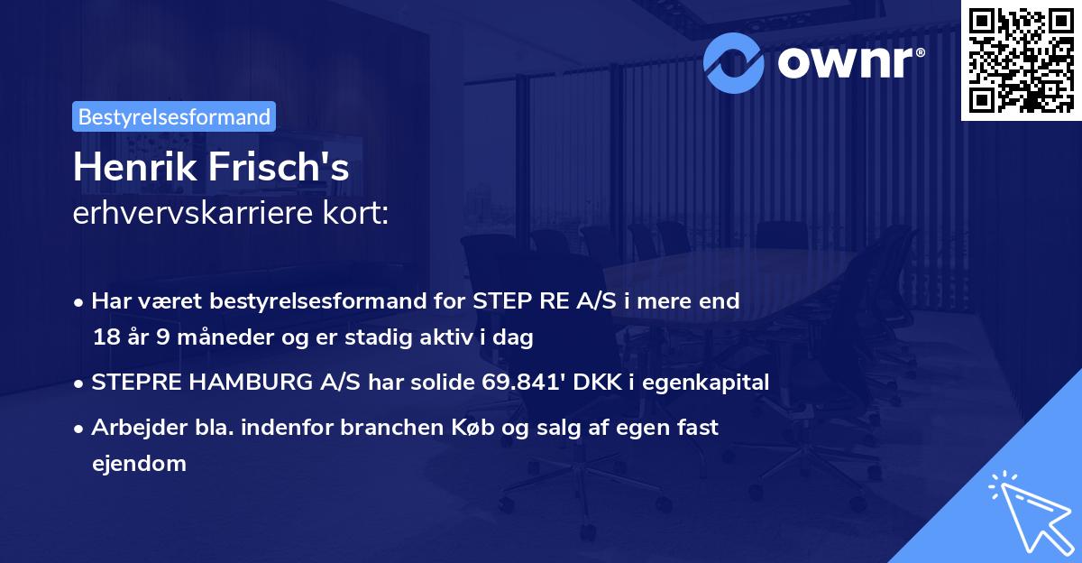 Henrik Frisch's erhvervskarriere kort