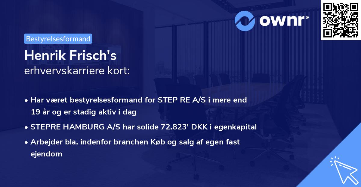 Henrik Frisch's erhvervskarriere kort