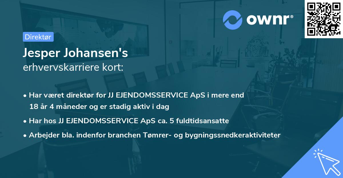 Jesper Johansen's erhvervskarriere kort