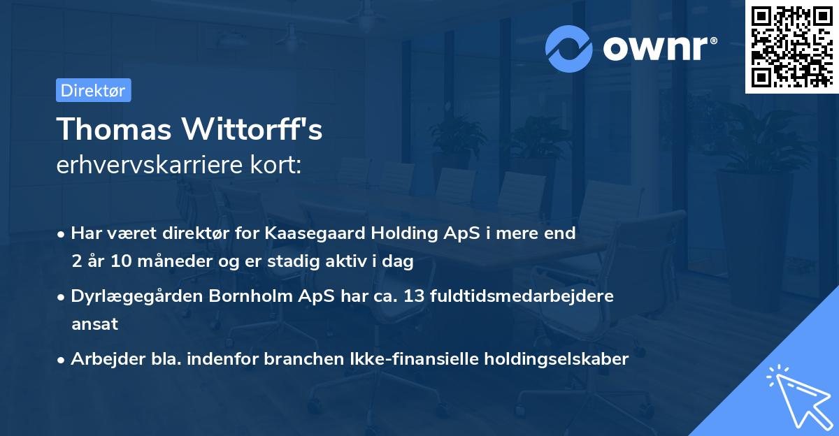 Thomas Wittorff's erhvervskarriere kort