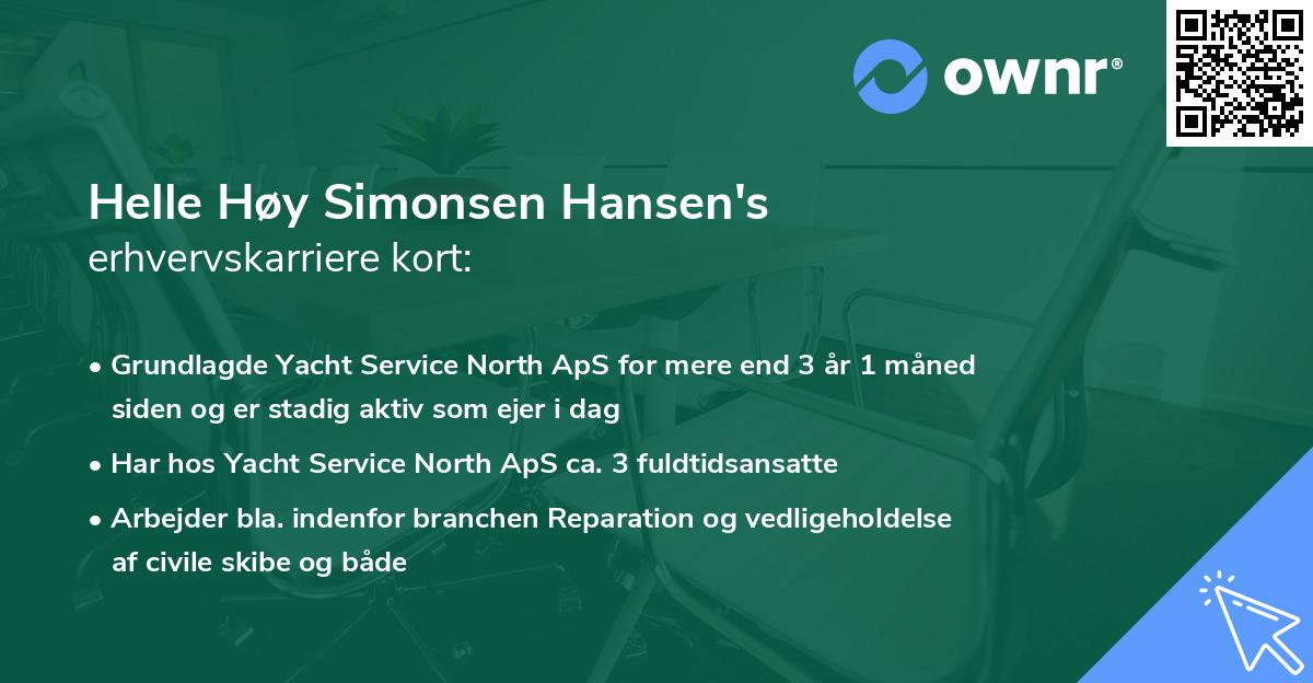 Helle Høy Simonsen Hansen's erhvervskarriere kort