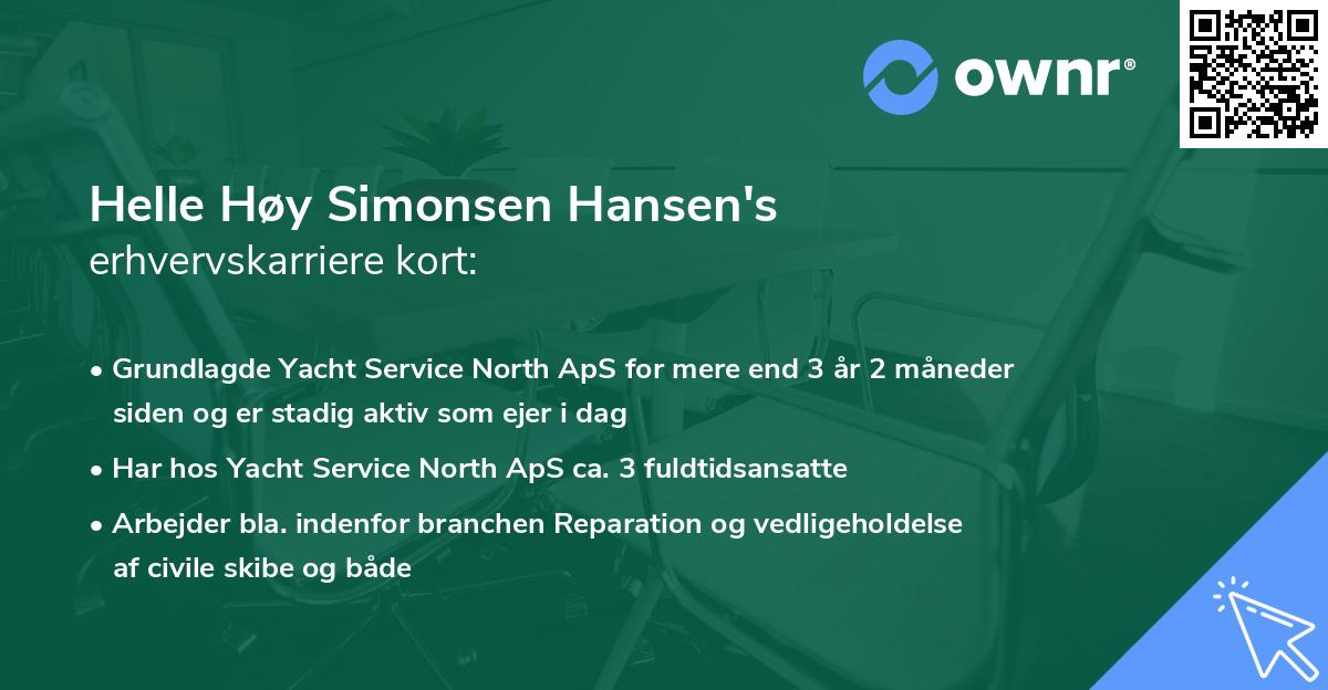 Helle Høy Simonsen Hansen's erhvervskarriere kort