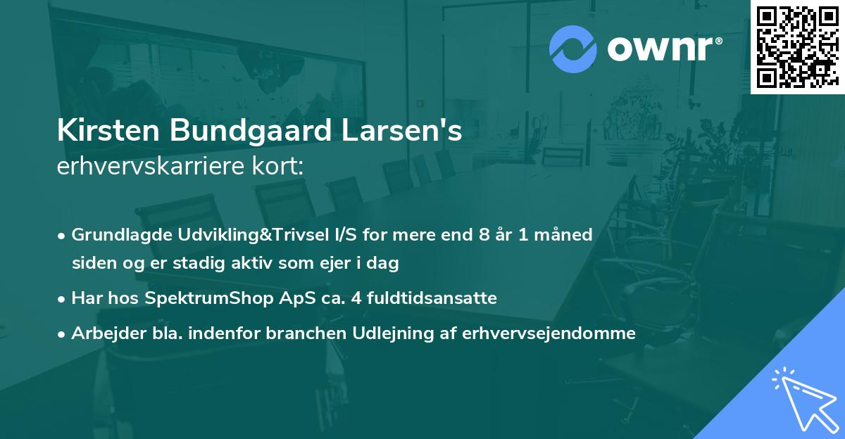 Kirsten Bundgaard Larsen's erhvervskarriere kort