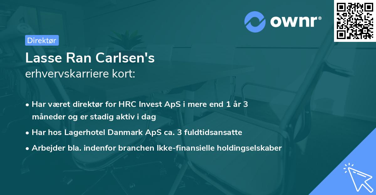 Lasse Ran Carlsen's erhvervskarriere kort
