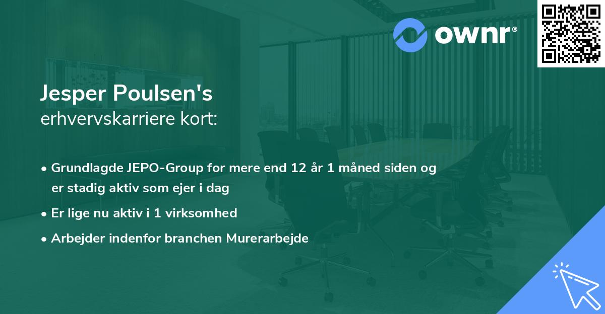 Jesper Poulsen's erhvervskarriere kort