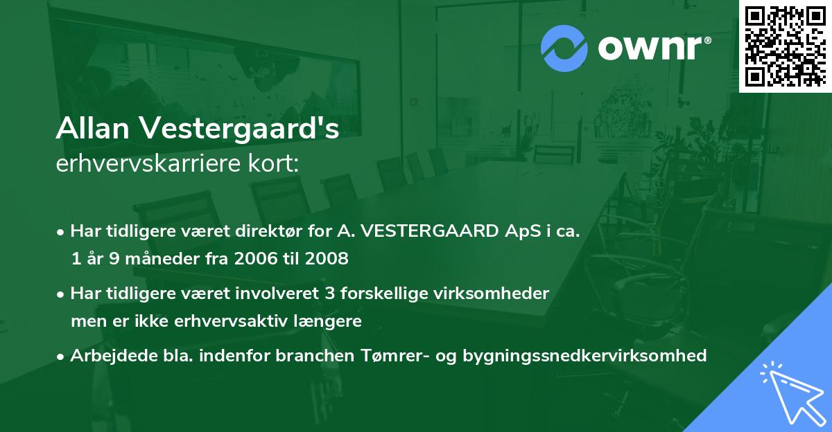 Allan Vestergaard's erhvervskarriere kort