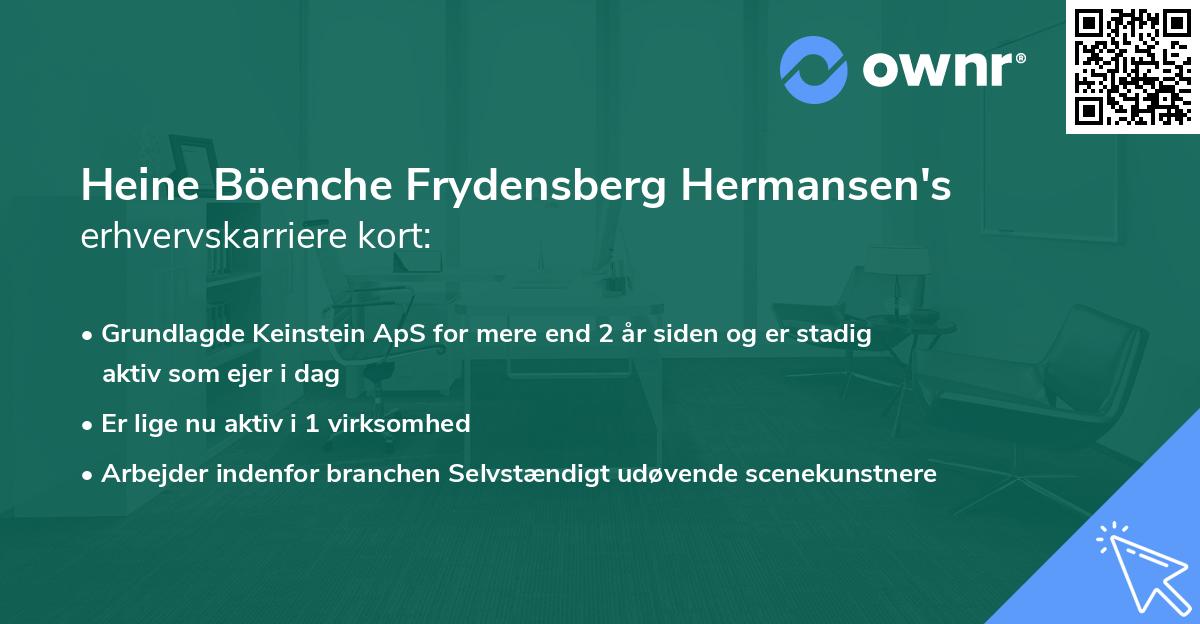 Heine Böenche Frydensberg Hermansen's erhvervskarriere kort