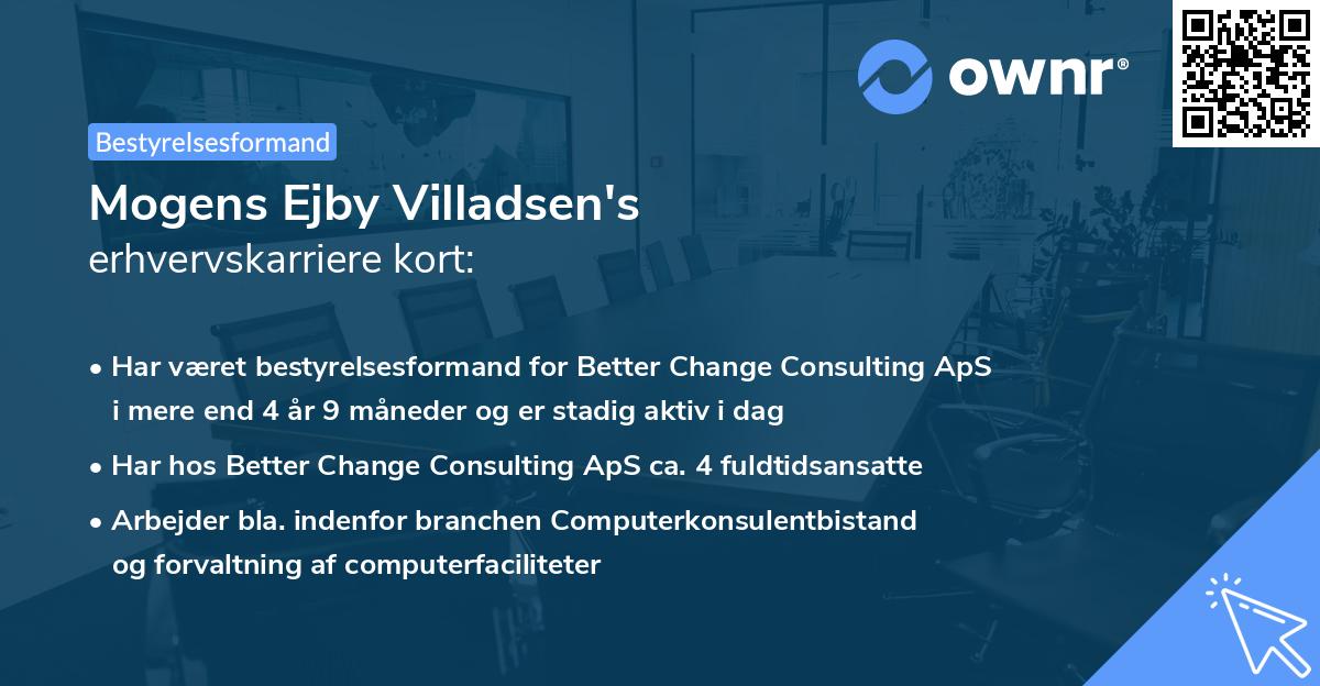 Mogens Ejby Villadsen's erhvervskarriere kort