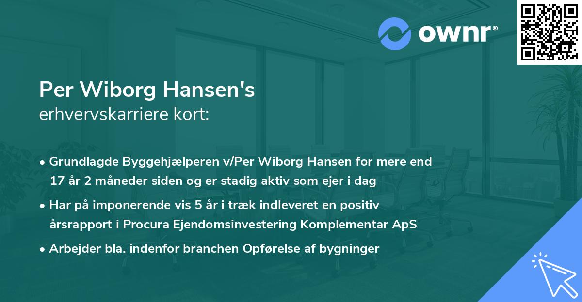 Per Wiborg Hansen's erhvervskarriere kort
