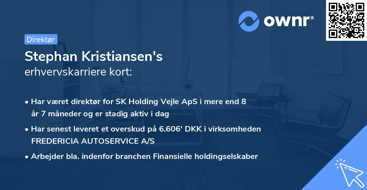 Stephan Kristiansen's erhvervskarriere kort