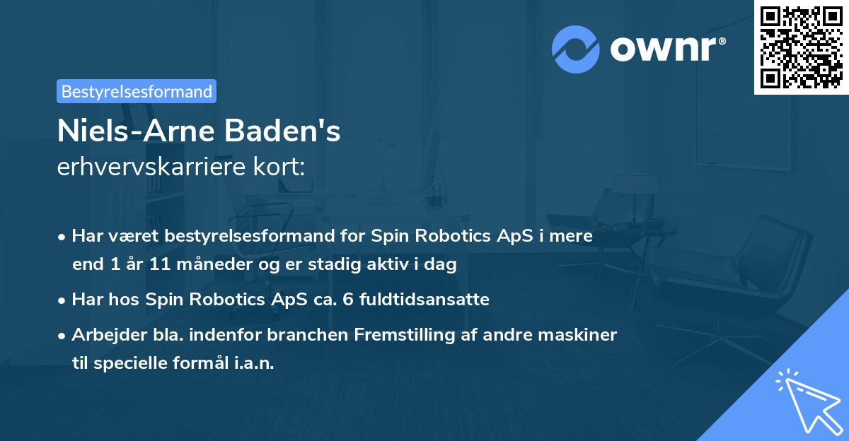 Niels-Arne Baden's erhvervskarriere kort