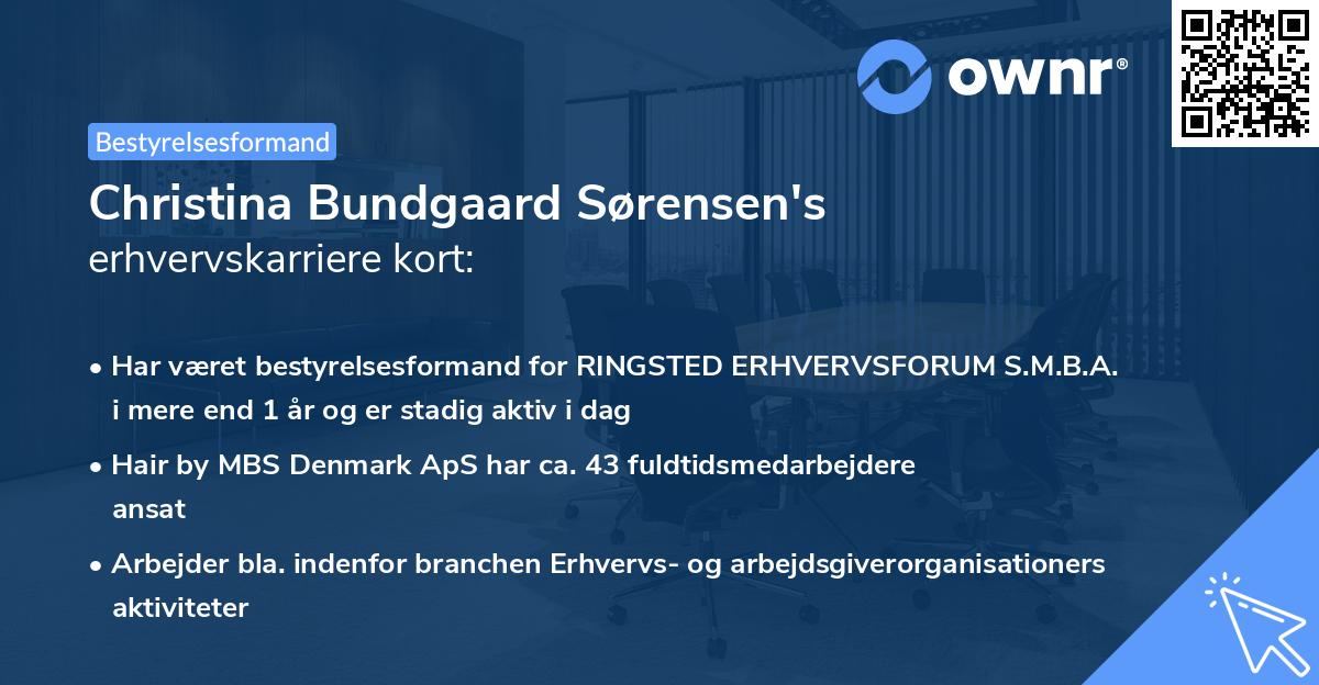 Christina Bundgaard Sørensen's erhvervskarriere kort