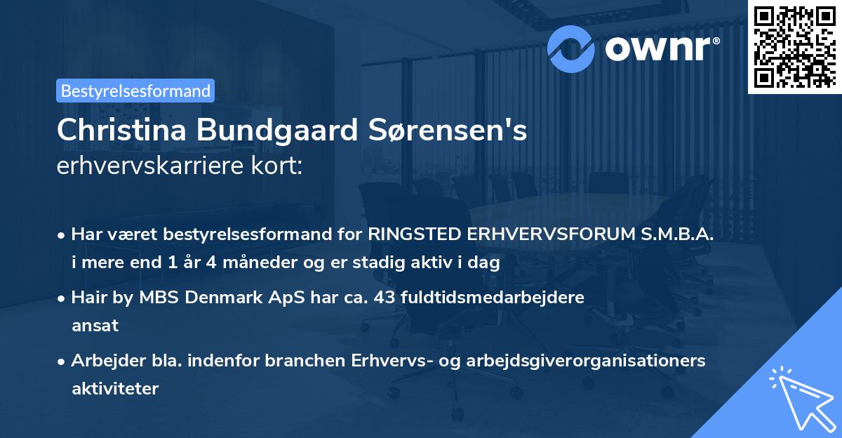 Christina Bundgaard Sørensen's erhvervskarriere kort