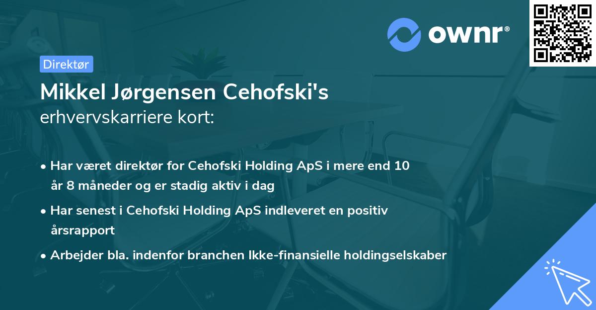 Mikkel Jørgensen Cehofski's erhvervskarriere kort