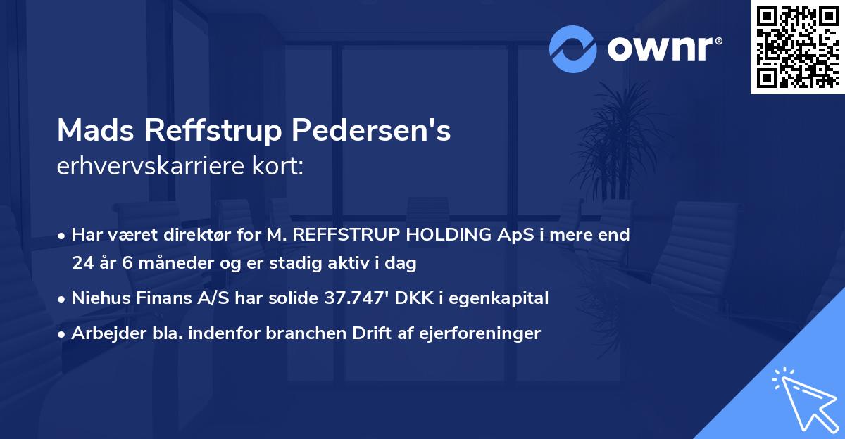 Mads Reffstrup Pedersen's erhvervskarriere kort
