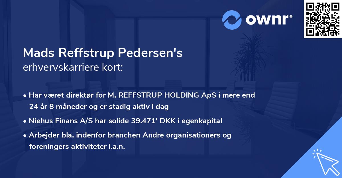 Mads Reffstrup Pedersen's erhvervskarriere kort