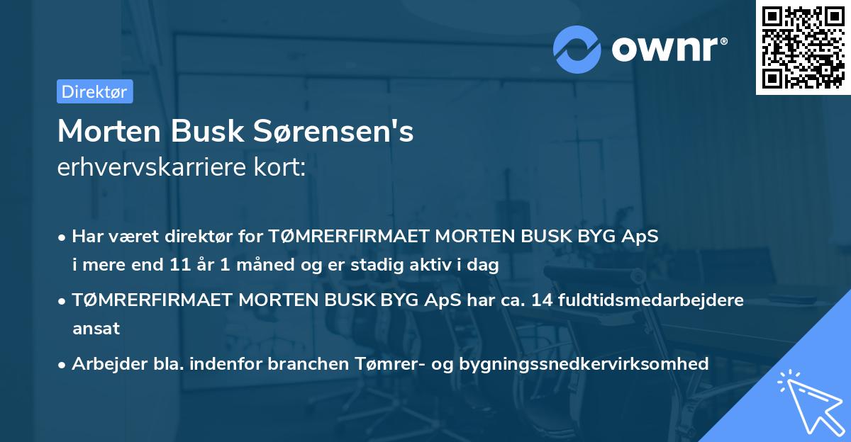 Morten Busk Sørensen's erhvervskarriere kort