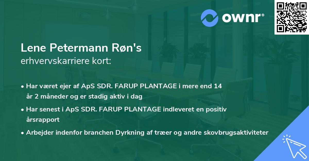 Lene Petermann Røn's erhvervskarriere kort