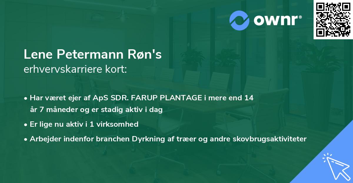 Lene Petermann Røn's erhvervskarriere kort