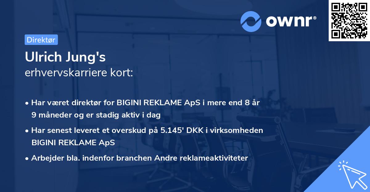 Ulrich Jung's erhvervskarriere kort
