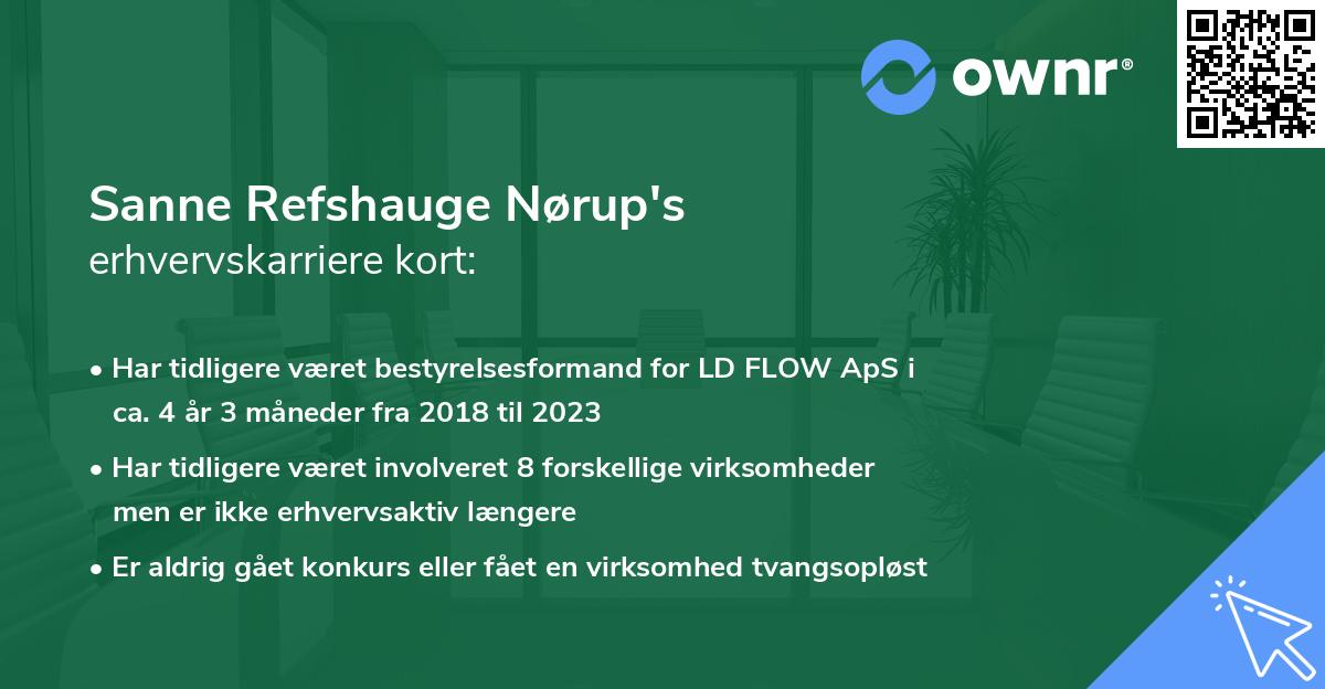 Sanne Refshauge Nørup's erhvervskarriere kort