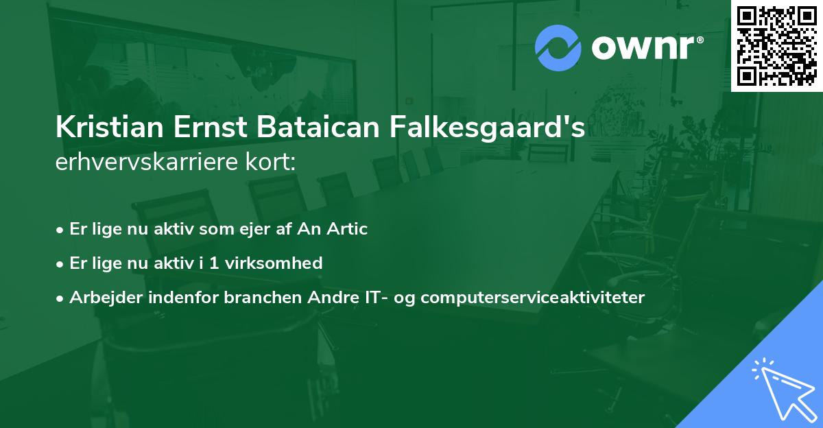 Kristian Ernst Bataican Falkesgaard's erhvervskarriere kort