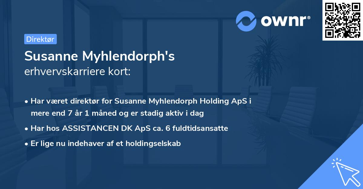 Susanne Myhlendorph's erhvervskarriere kort