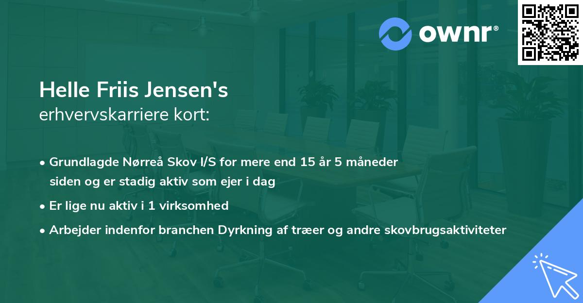 Helle Friis Jensen's erhvervskarriere kort