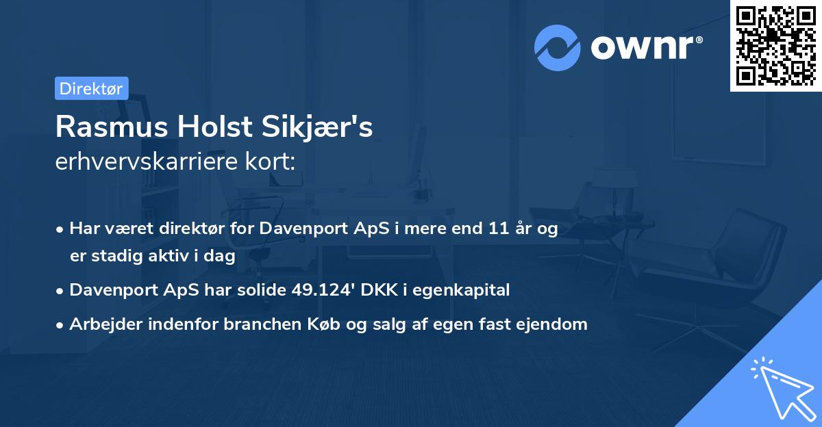 Rasmus Holst Sikjær's erhvervskarriere kort