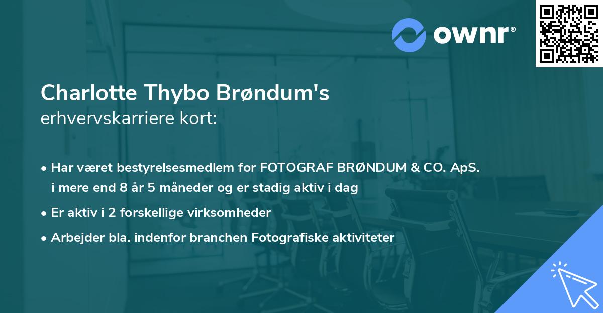 Charlotte Thybo Brøndum's erhvervskarriere kort