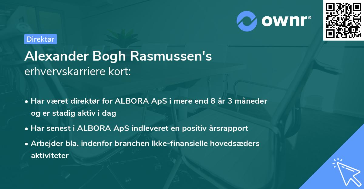 Alexander Bogh Rasmussen's erhvervskarriere kort