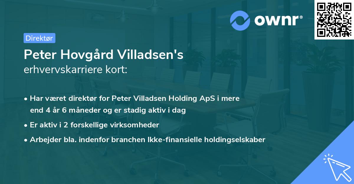 Peter Hovgård Villadsen's erhvervskarriere kort