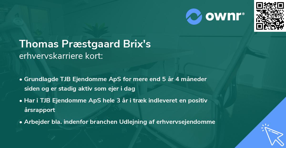 Thomas Præstgaard Brix's erhvervskarriere kort