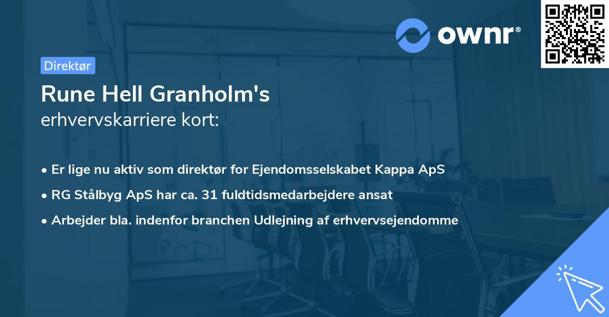 Rune Hell Granholm's erhvervskarriere kort