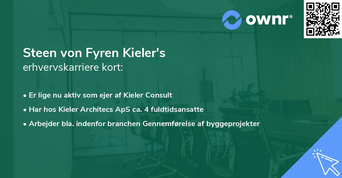 Steen von Fyren Kieler's erhvervskarriere kort
