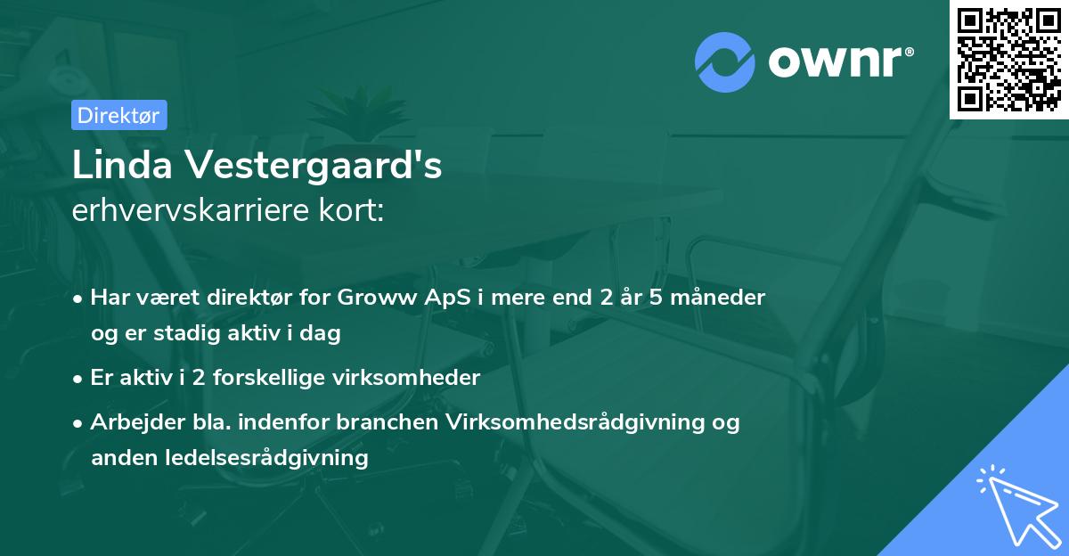Linda Vestergaard's erhvervskarriere kort